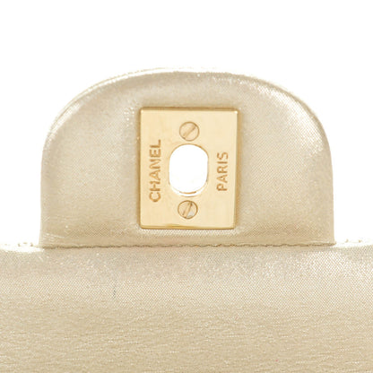 Chanel Iridescent Calfskin Quilted Medium Double Flap Light Gold 6 of 10