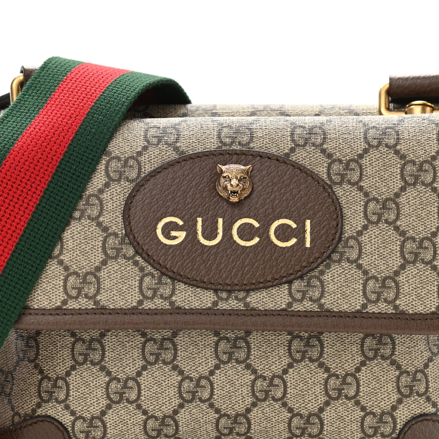 GG Supreme Monogram Web Small Neo Vintage Double Flap Messenger Bag Beige New Acero