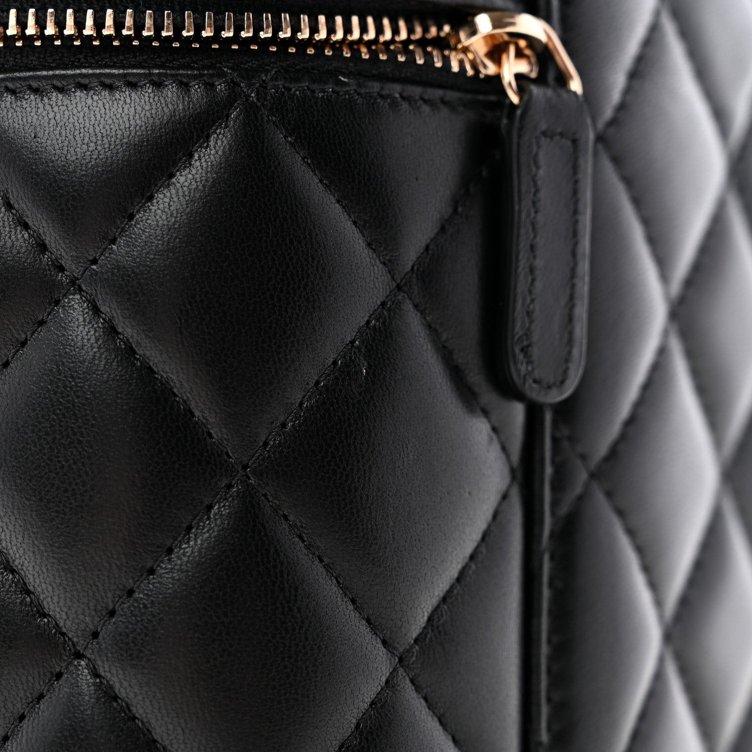 Chanel Lambskin Quilted Large Vanity Pouch Black 9 of 10