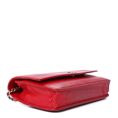 Chanel Caviar Sevruga Wallet on Chain WOC Red 4 of 12