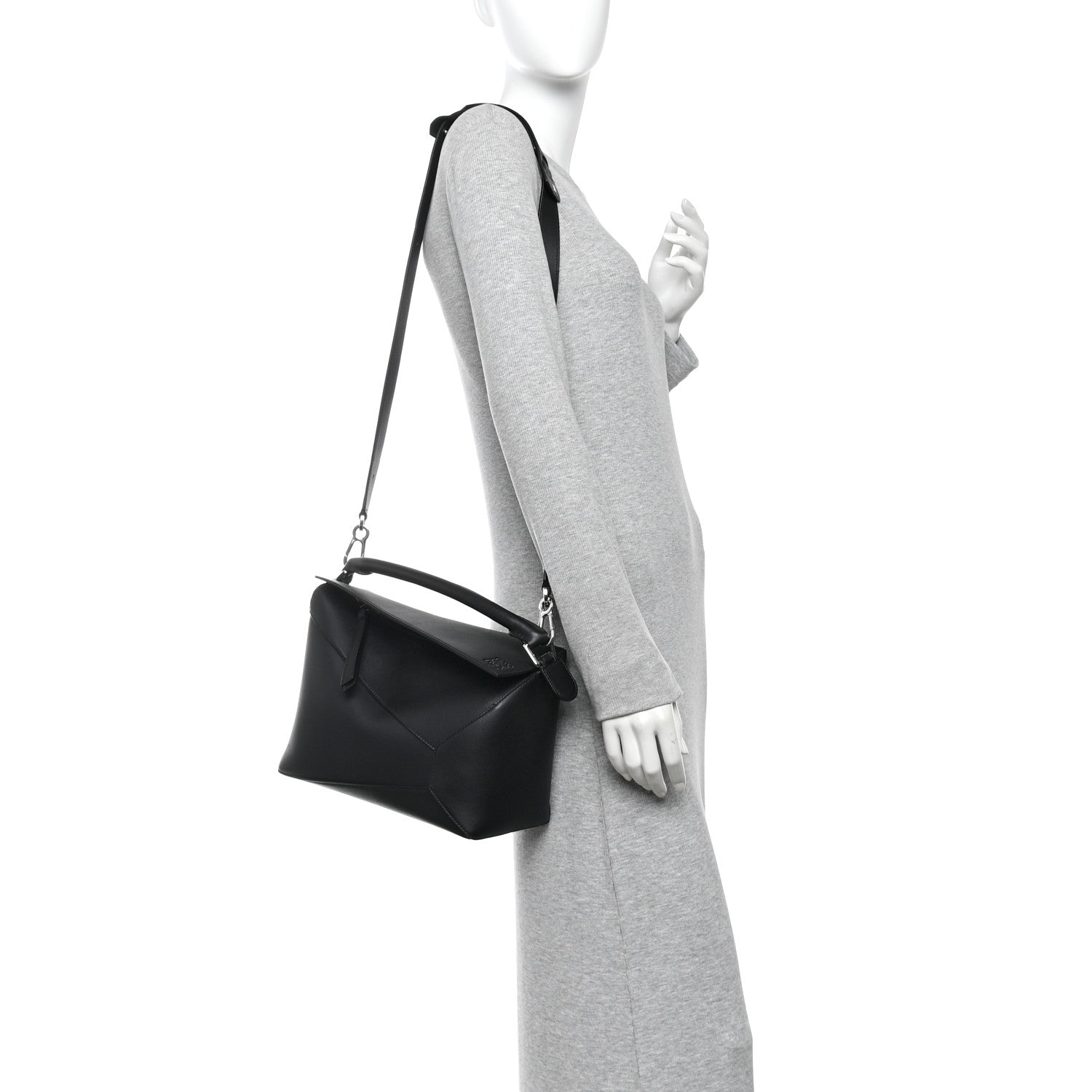 Loewe Calfskin Medium Puzzle Edge Bag Black 2 of 9