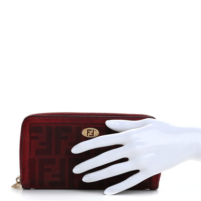 Fendi Zucca Zip Around Wallet Red 2 of 15