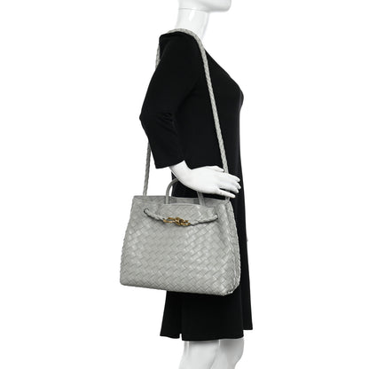 Bottega Veneta Nappa Intrecciato Medium Andiamo Shoulder Bag Agate Grey 2 of 10
