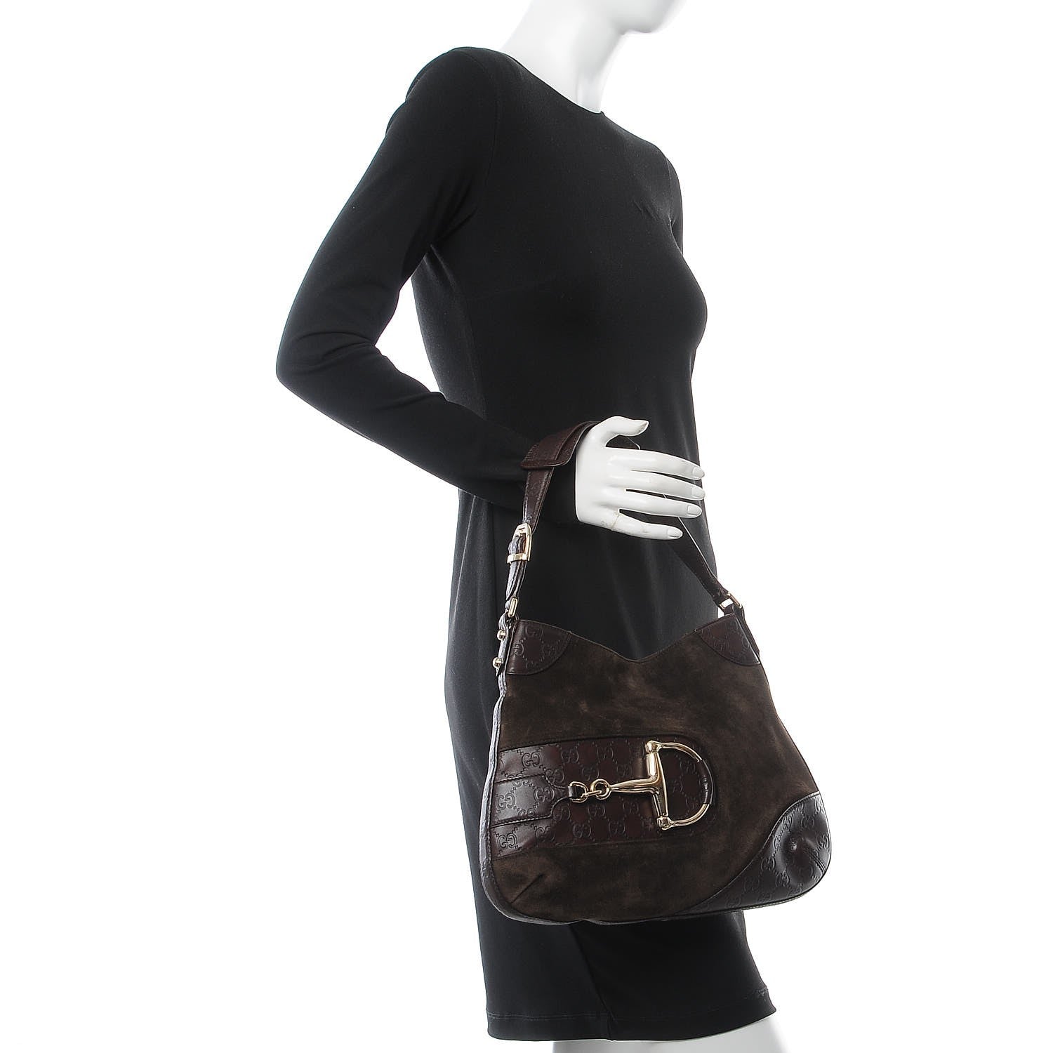 Gucci Guccissima Suede Hasler Hobo Dark Brown 2 of 16