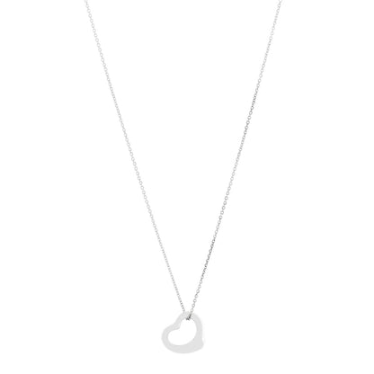 Tiffany Sterling Silver 16mm Elsa Peretti Open Heart Pendant Necklace 1 of 6