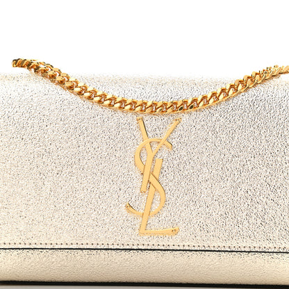Saint Laurent Metallic Calfskin Small Classic Monogram Kate Satchel Gold 6 of 8
