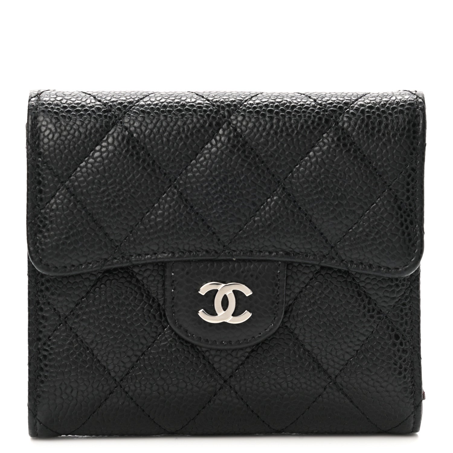 Chanel Caviar Quilted Compact Flap Wallet Black 1 of 9