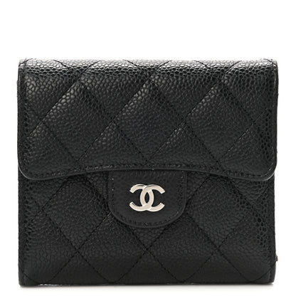 Chanel Caviar Quilted Compact Flap Wallet Black 1 of 9