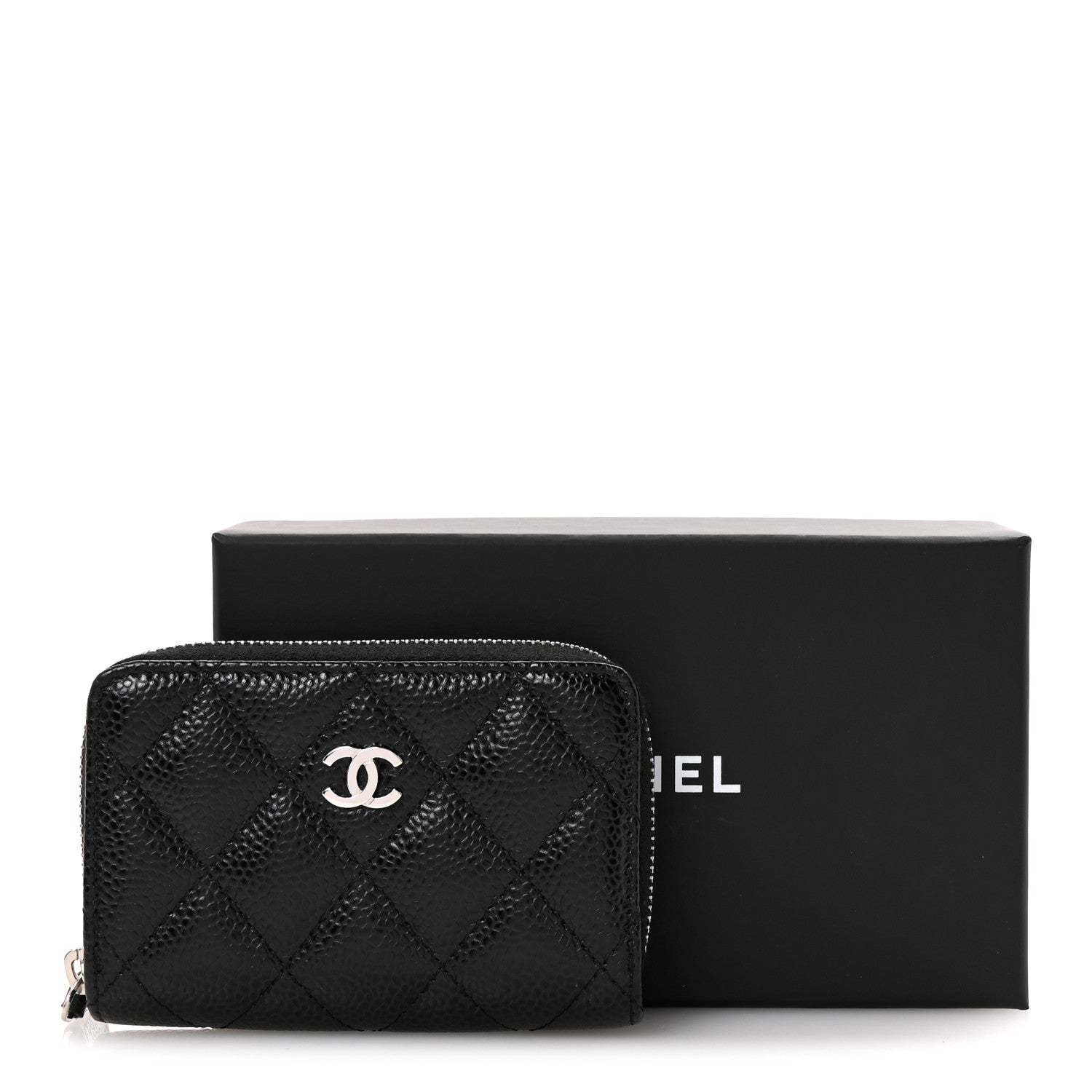 Chanel Caviar Quilted Zip Coin Purse Black 8 of 8