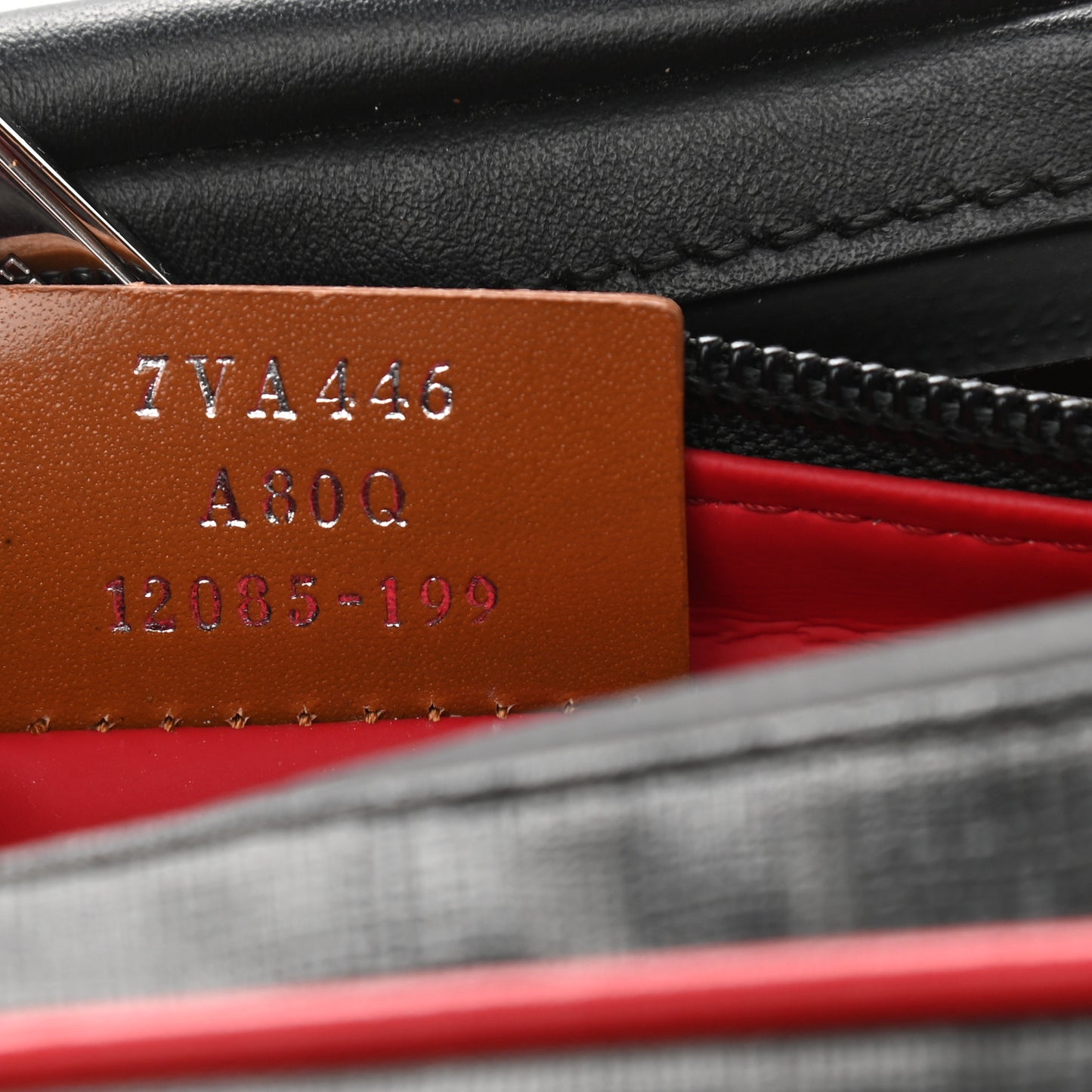 Glazed Fabric Vitello Century FF 1974 Pocket Belt Bag Black Rosso