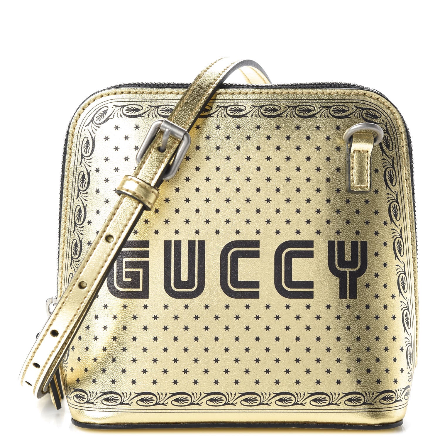 Gucci X SEGA Calfskin GUCCY Stars Mini Dome Shoulder Bag Gold 1 of 10
