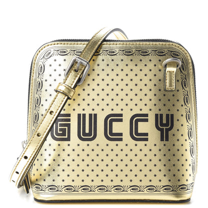 Gucci X SEGA Calfskin GUCCY Stars Mini Dome Shoulder Bag Gold 1 of 10