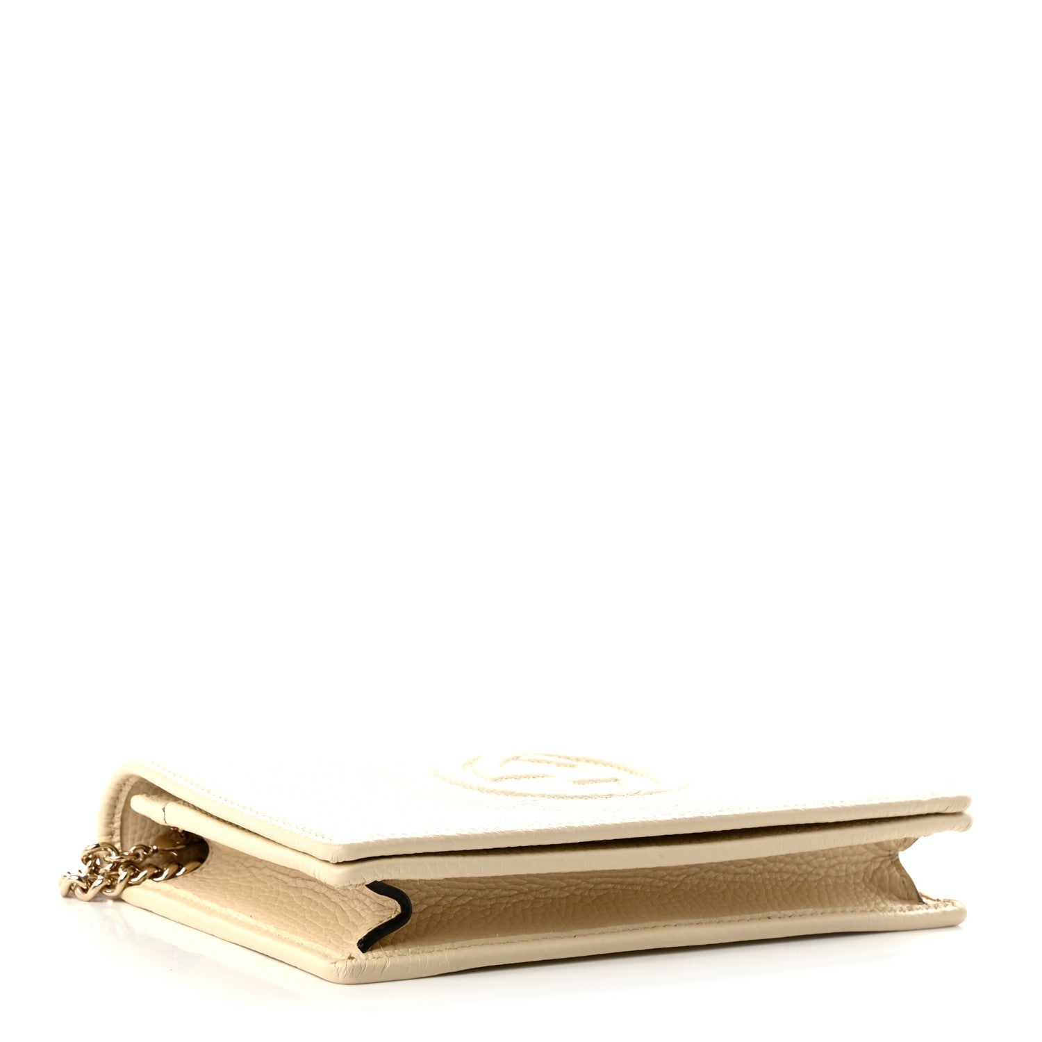 Gucci Pebbled Calfskin Soho Wallet On Chain Ivoire 4 of 11