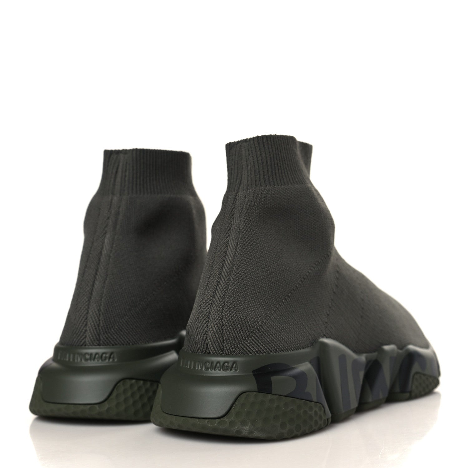 Balenciaga Neoprene Knit Womens Speed Graffiti Sneakers 40 Kaki Black 4 of 8