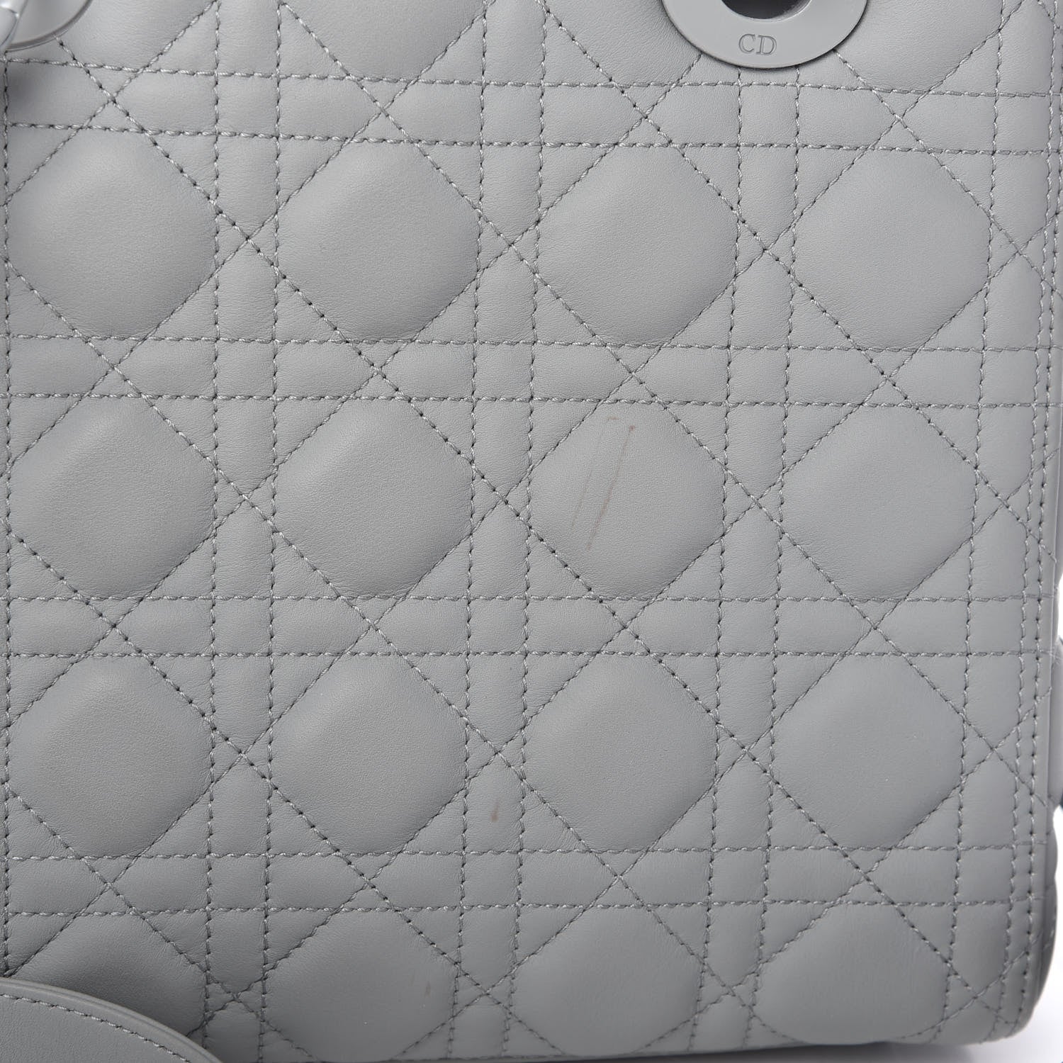 Christian Dior Ultra Matte Calfskin Cannage Medium Lady Dior Grey Stone 11 of 11