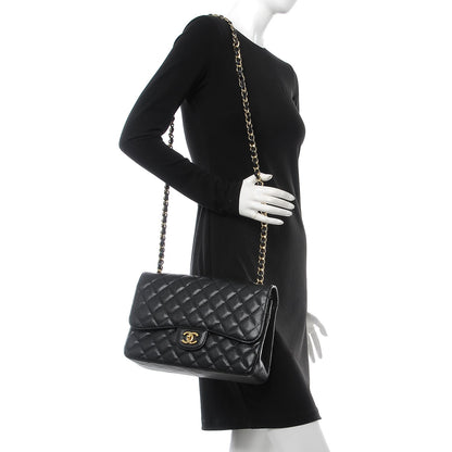 Chanel Caviar Quilted Jumbo Double Flap Black 2 of 7
