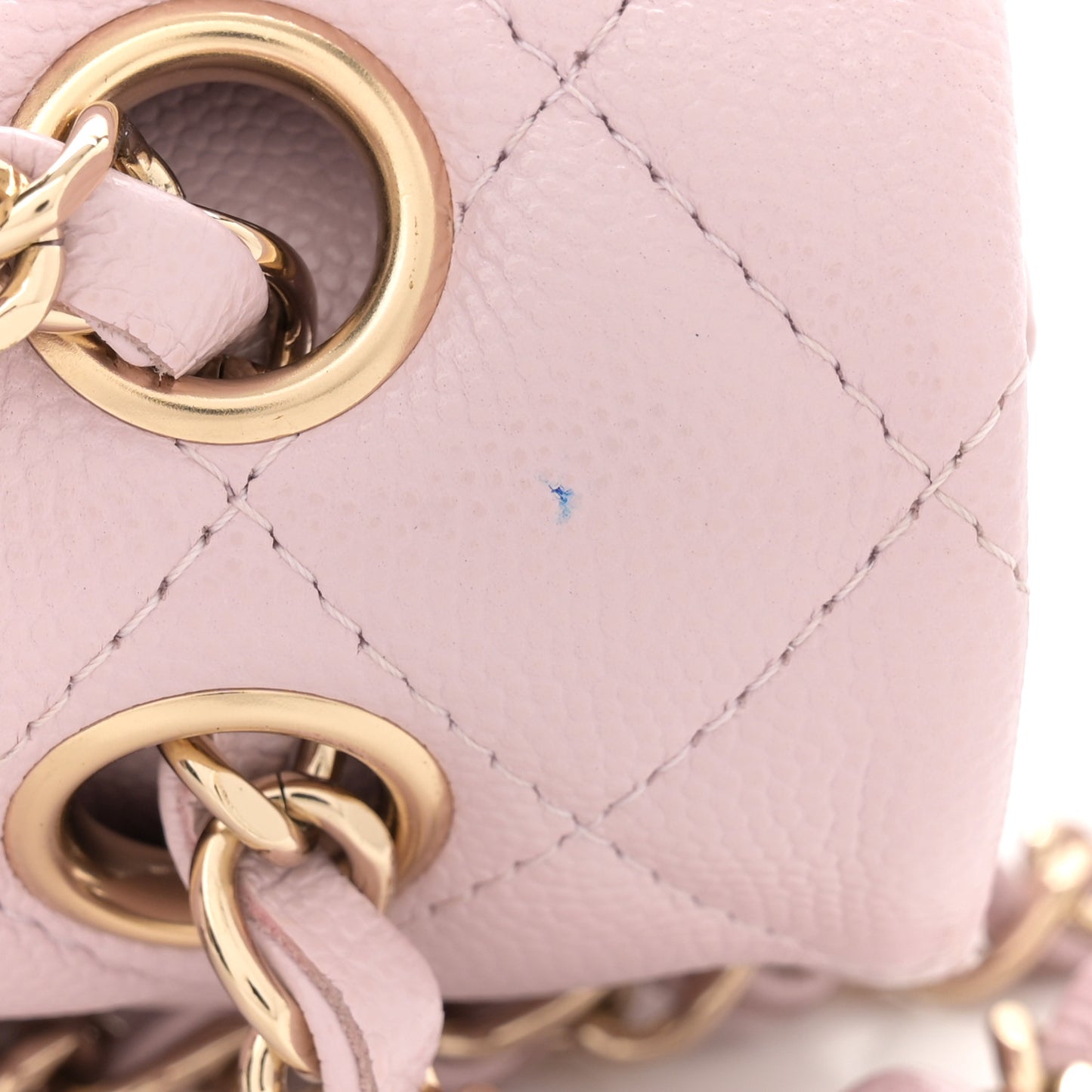 Caviar Quilted Small Double Flap Light Pink