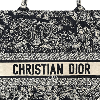 Christian Dior Canvas Embroidered Large Dioriviera Toile De Jouy Reverse Book Tote Blue 8 of 13