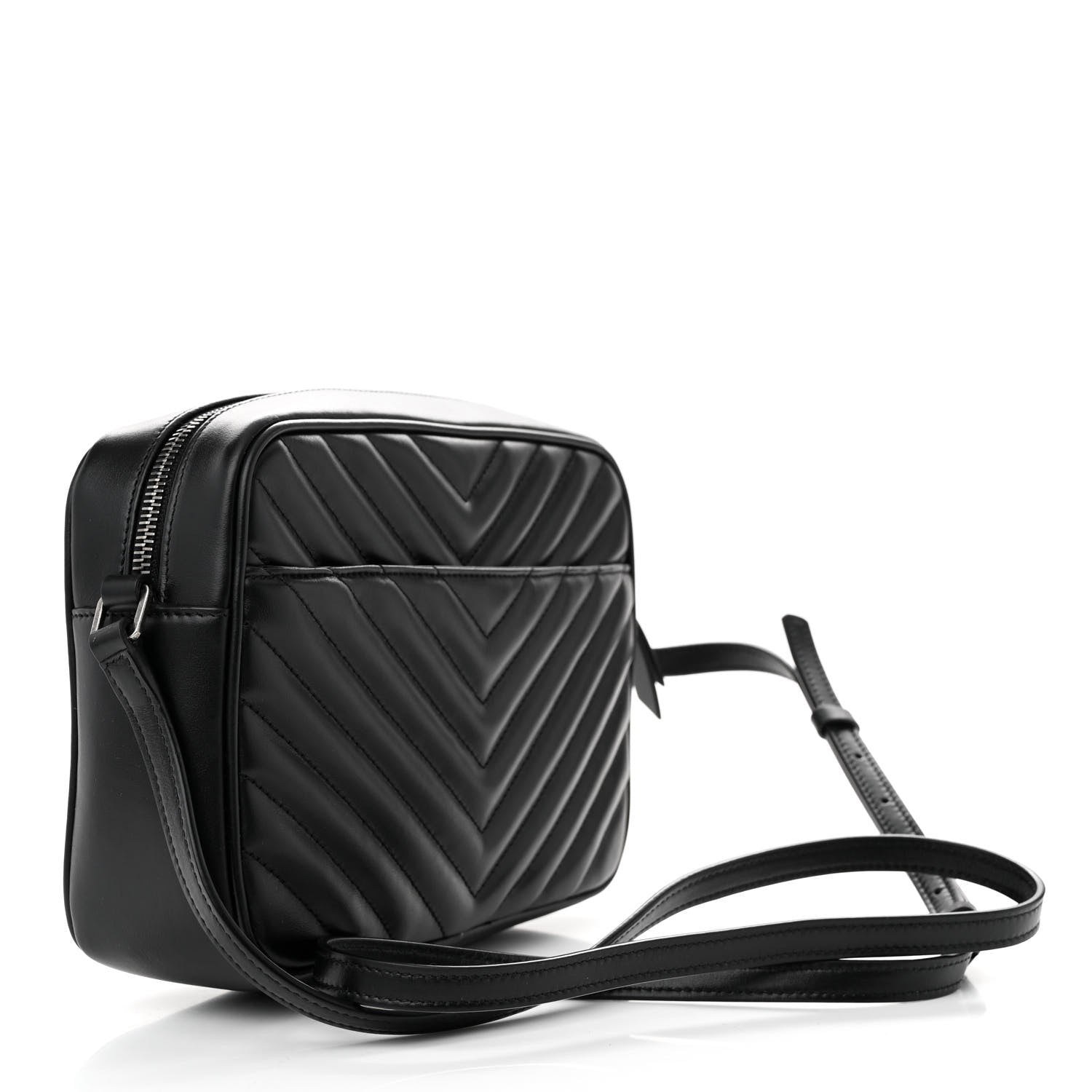 Saint Laurent Calfskin Matelasse Monogram Lou Camera Bag Black 3 of 10