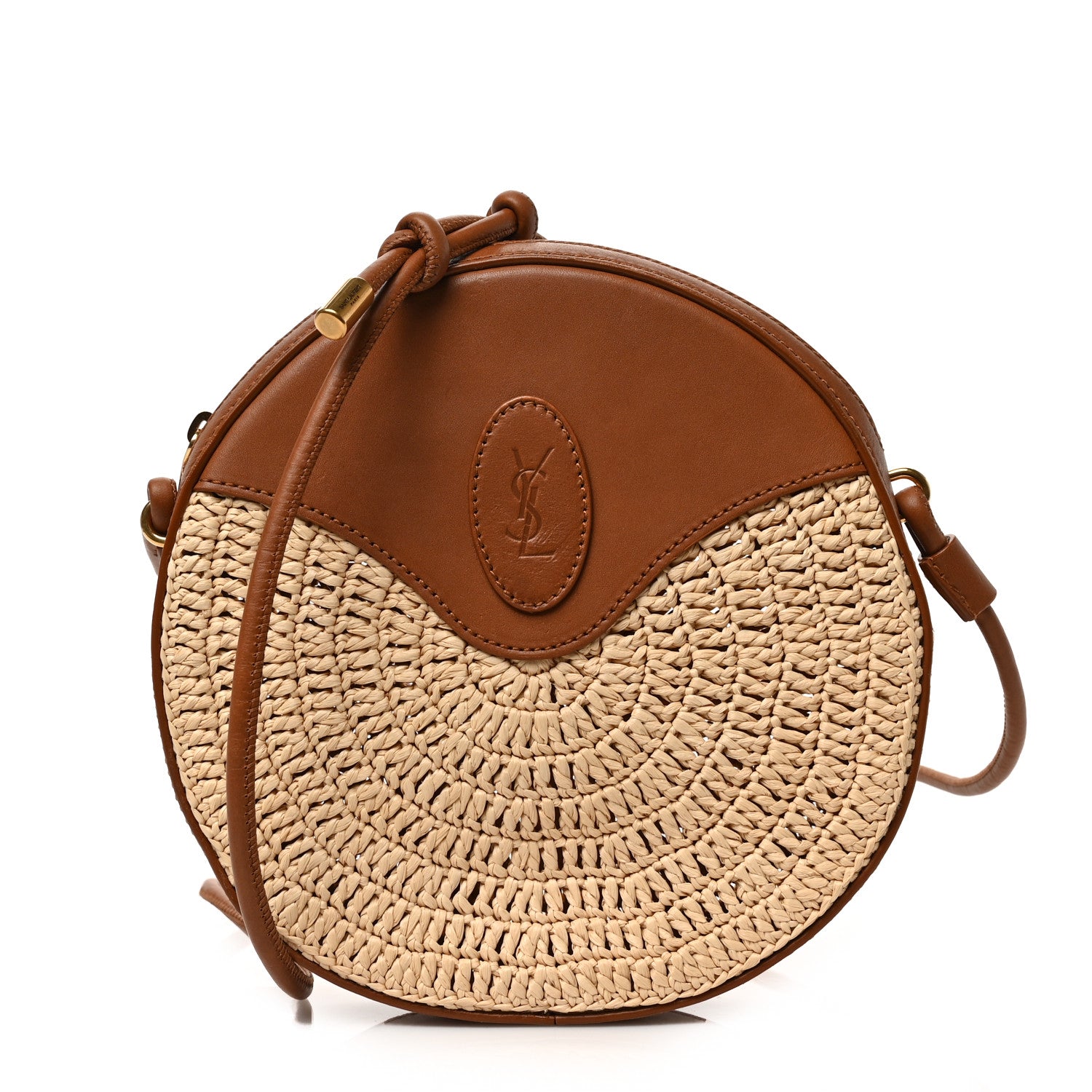 Saint Laurent Raffia Round Camera Bag Beige Naturel 1 of 8