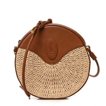 Saint Laurent Raffia Round Camera Bag Beige Naturel 1 of 8
