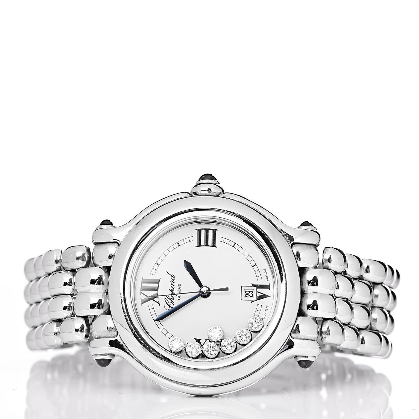 Stainless Steel 7 Diamond 32mm Happy Sport Quartz Watch