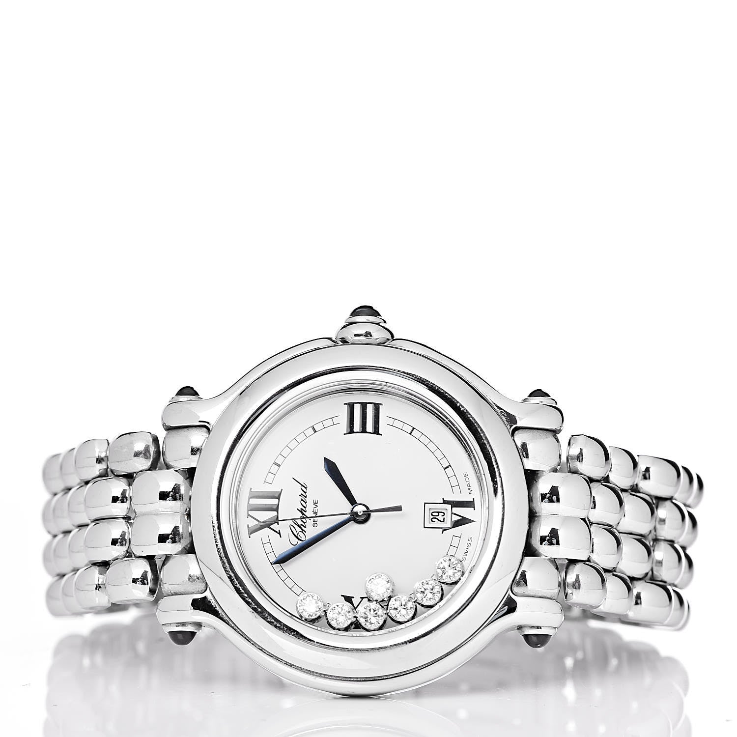 Chopard Stainless Steel 7 Diamond 32mm Happy Sport Quartz Watch 3 of 6