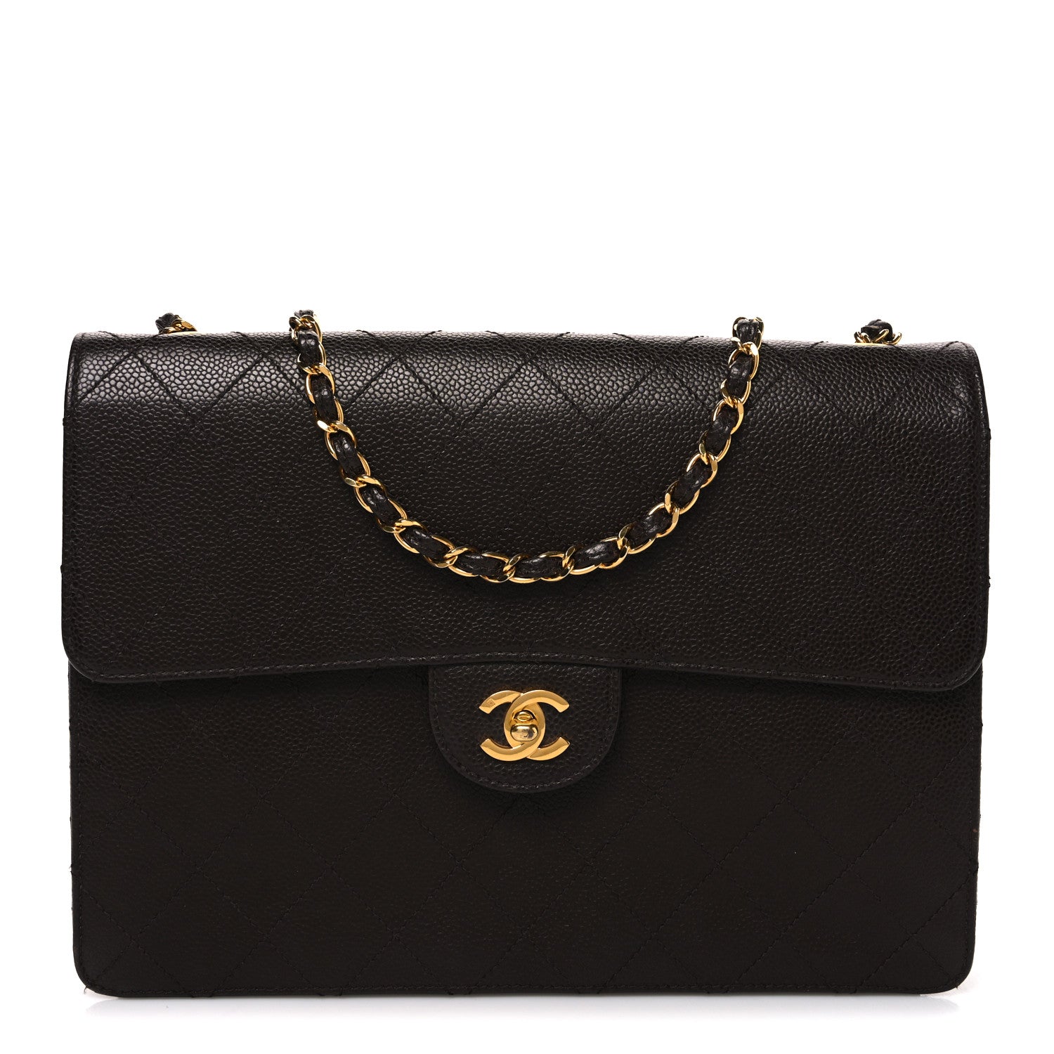 Chanel Caviar Stitch Jumbo Single Flap Brown 1 of 12