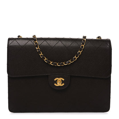 Chanel Caviar Stitch Jumbo Single Flap Brown 1 of 12