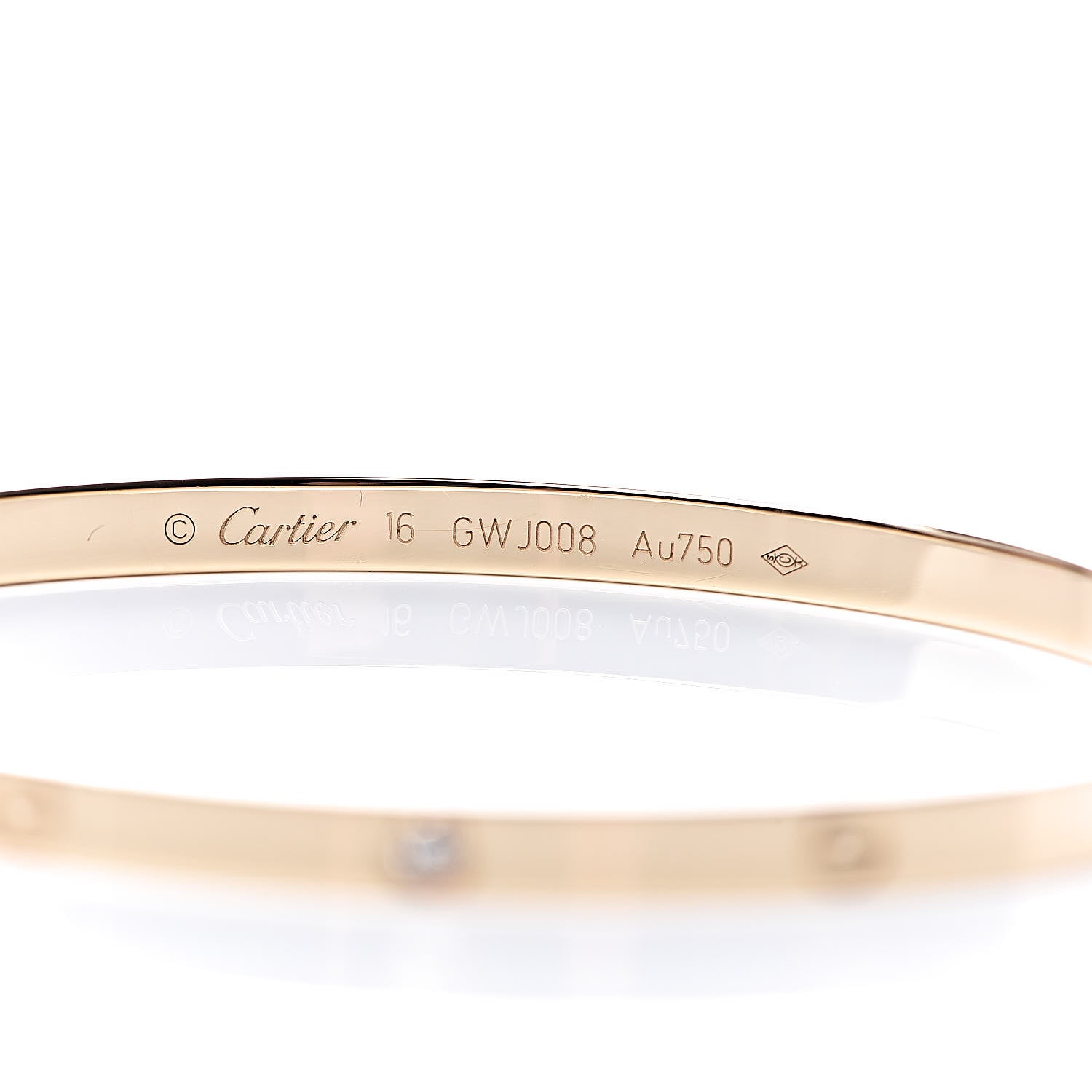 Cartier 18K Yellow Gold 6 Diamond Small LOVE Bracelet 16 4 of 6
