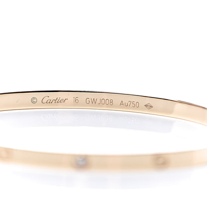 Cartier 18K Yellow Gold 6 Diamond Small LOVE Bracelet 16 4 of 6