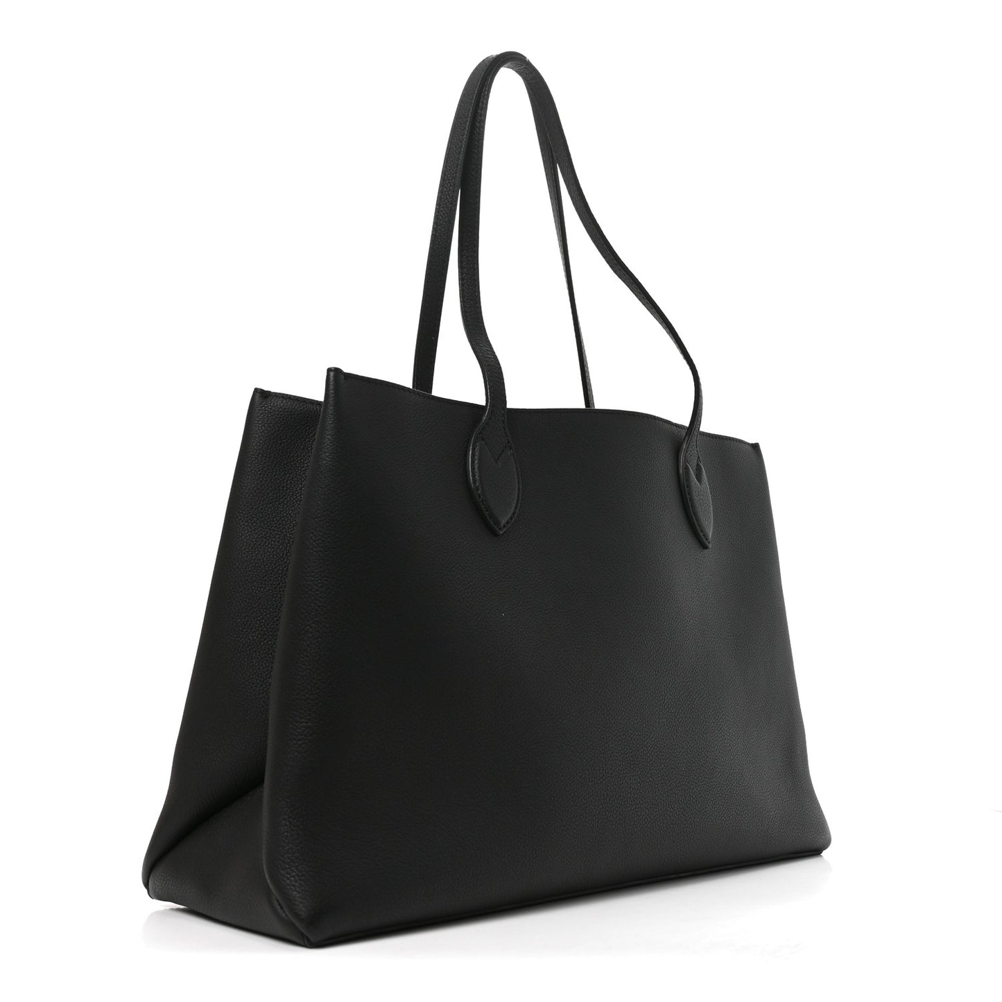 Grained Calfskin Lockme Shopper Black
