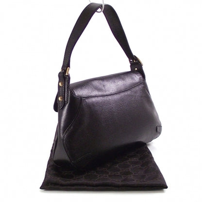 Gucci Leather Horsebit Flap Bag Black 3 of 11