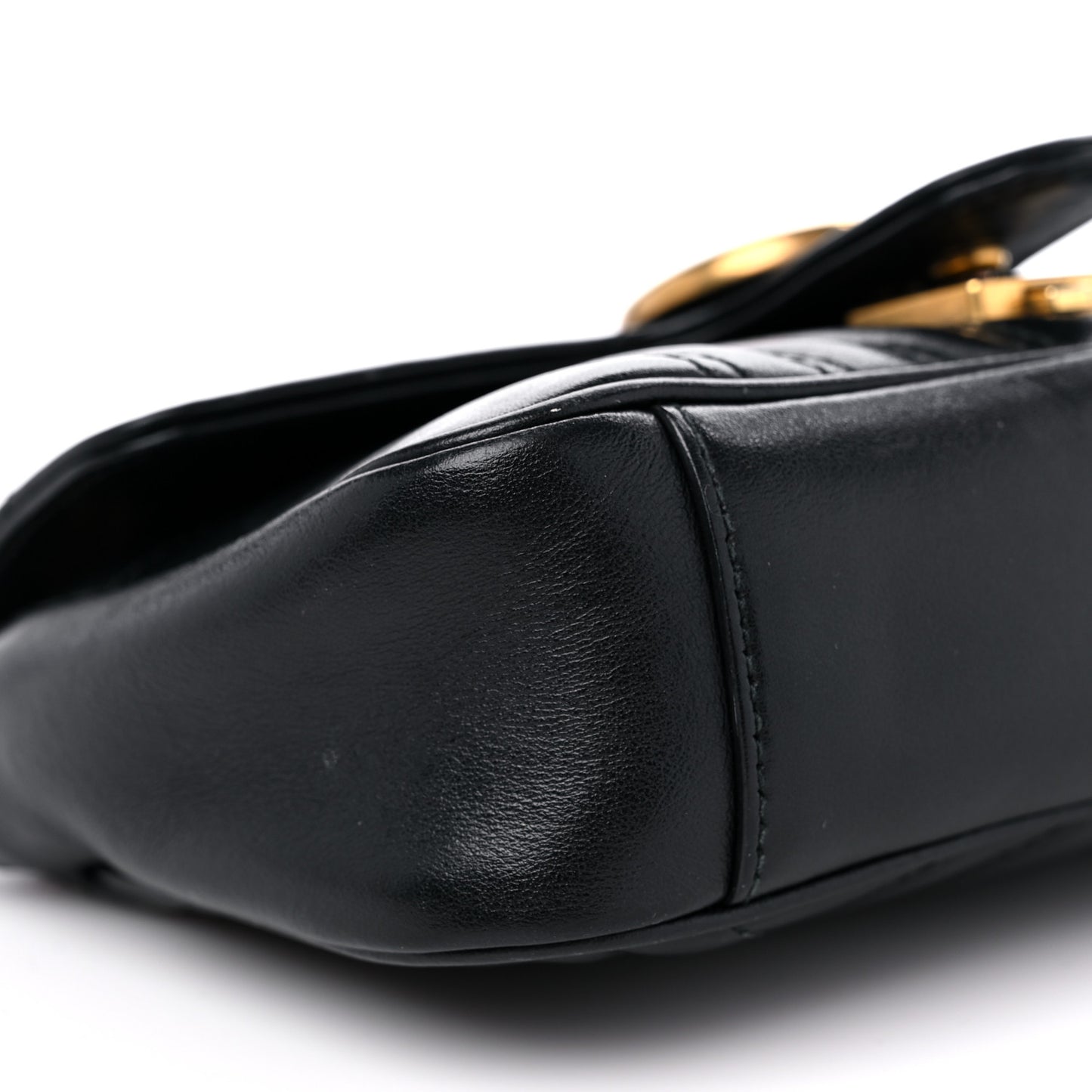 Calfskin Matelasse Mini GG Marmont Shoulder Bag Black