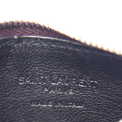 Saint Laurent Grained Calfskin 5 Fragments Zip Pouch Card Holder Amaranto 6 of 8