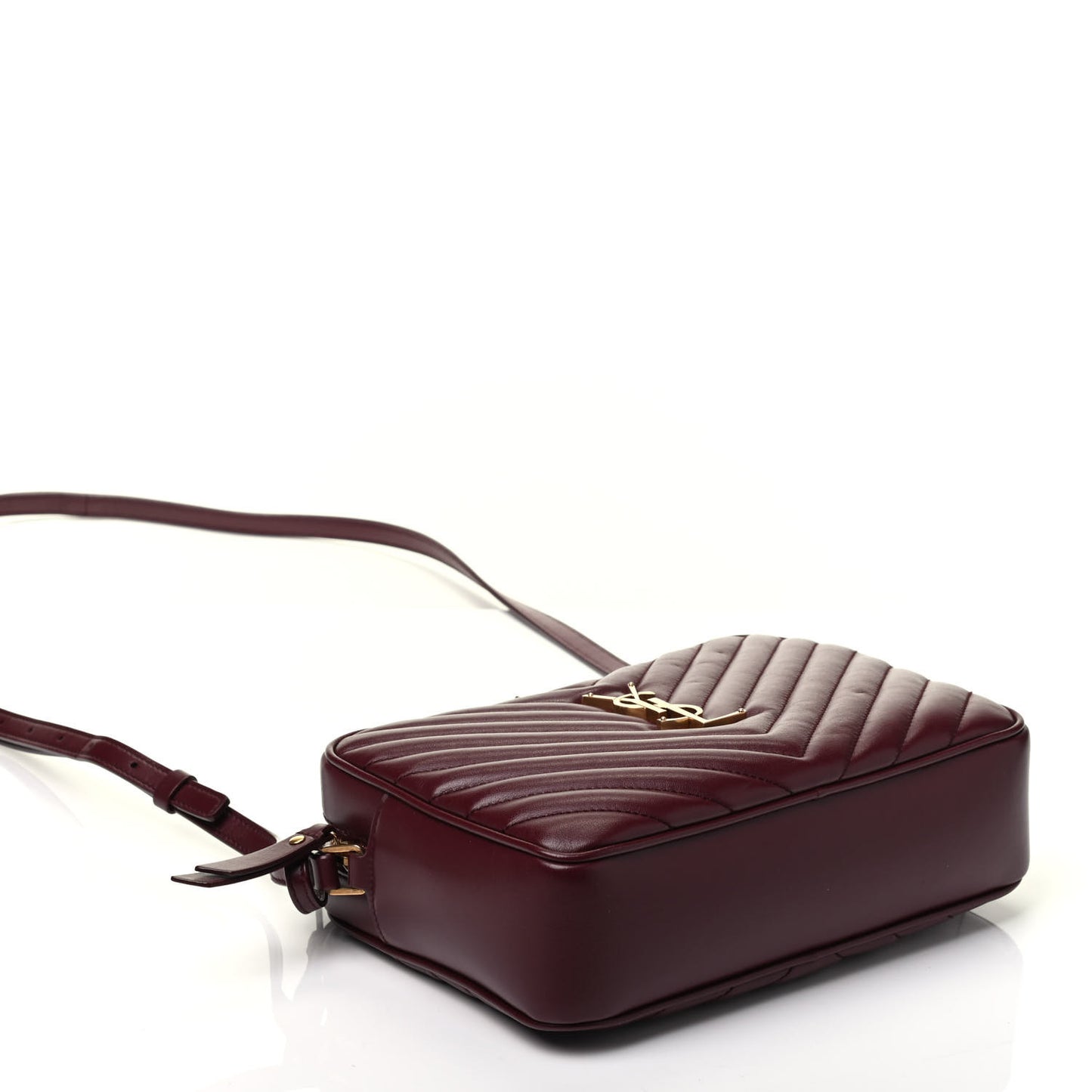 Calfskin Matelasse Monogram Lou Camera Bag Dark Legion Red
