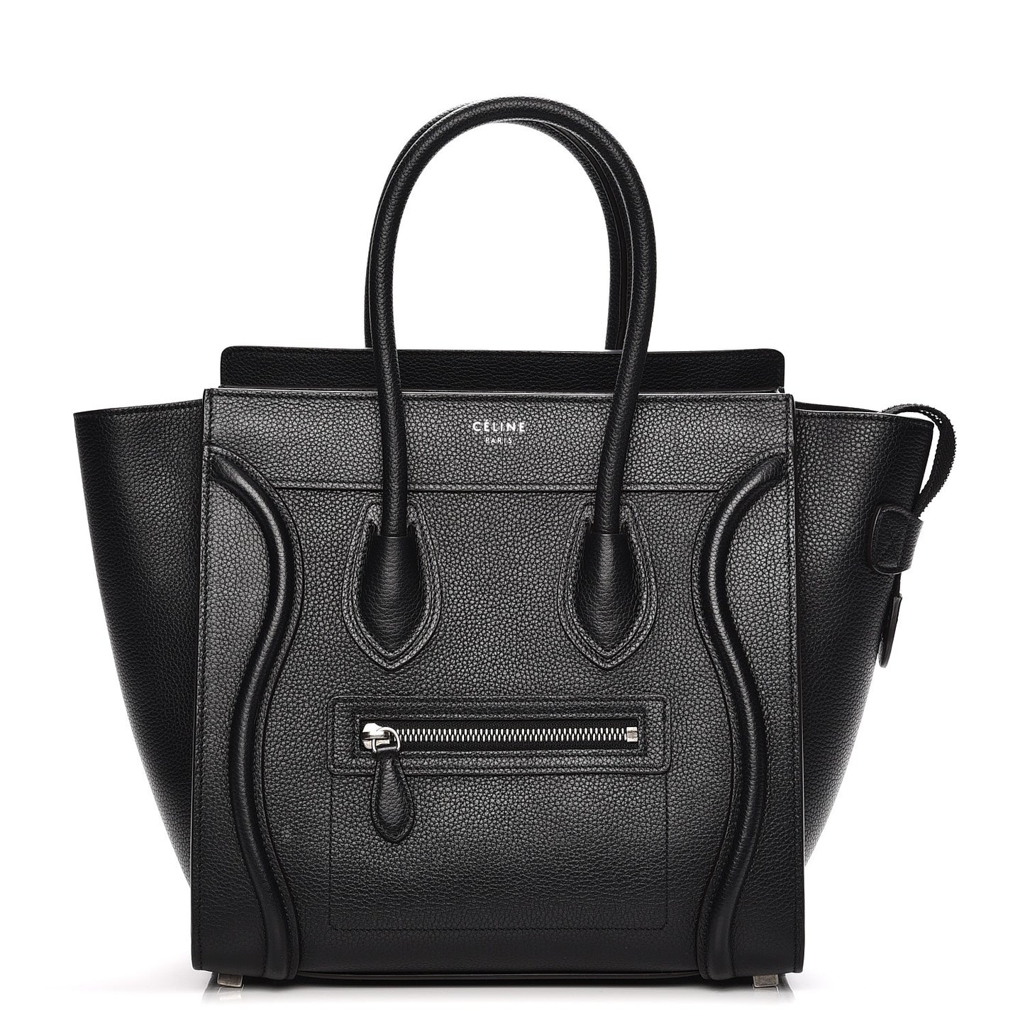 Drummed Calfskin Micro Luggage Black