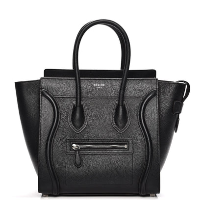 Celine Drummed Calfskin Micro Luggage Black 1 of 8