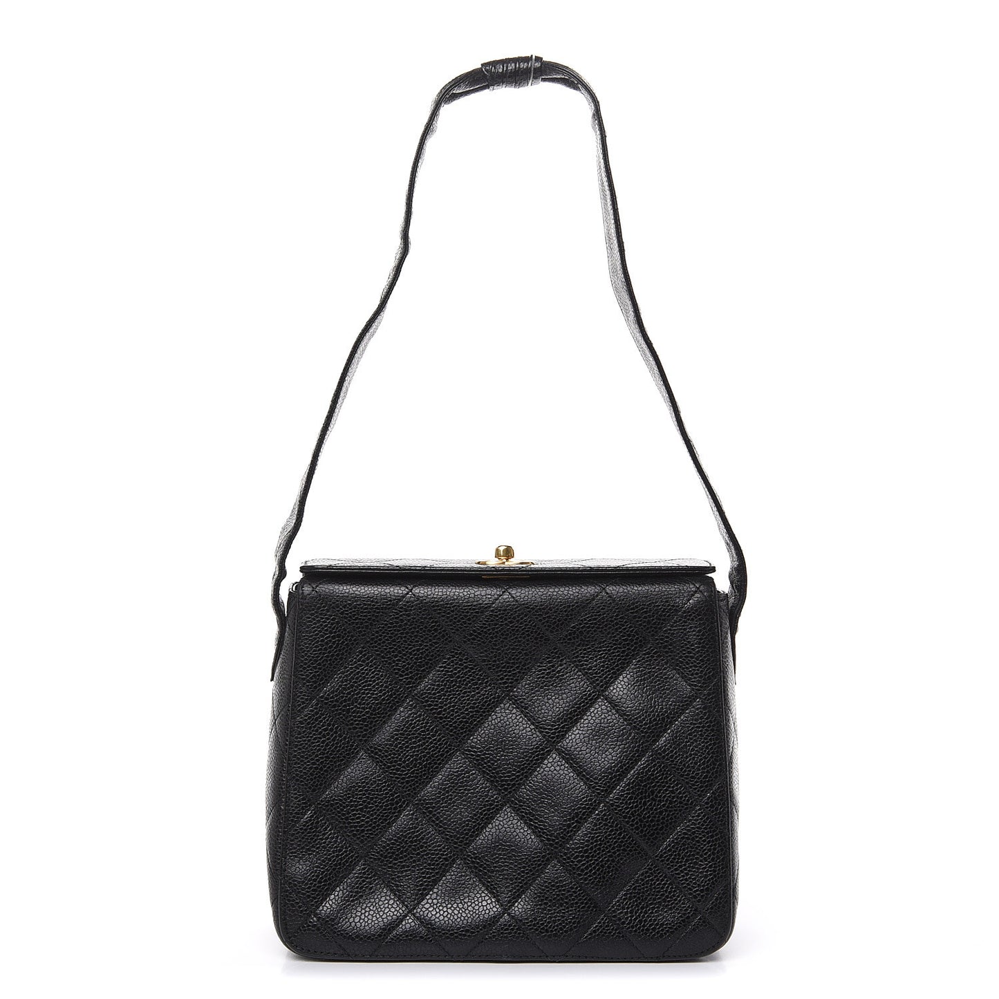 Caviar Quilted Shoulder Bag Black