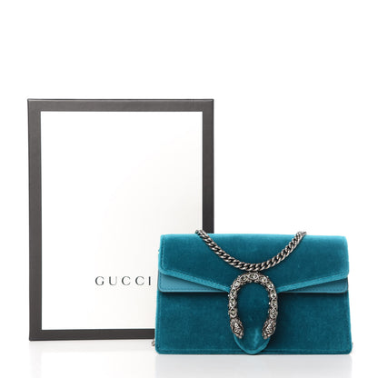 Gucci Velvet Super Mini Dionysus Shoulder Bag Pavone Cyan 10 of 10
