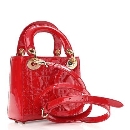 Christian Dior Patent Cannage Mini Lady Dior Red 3 of 10