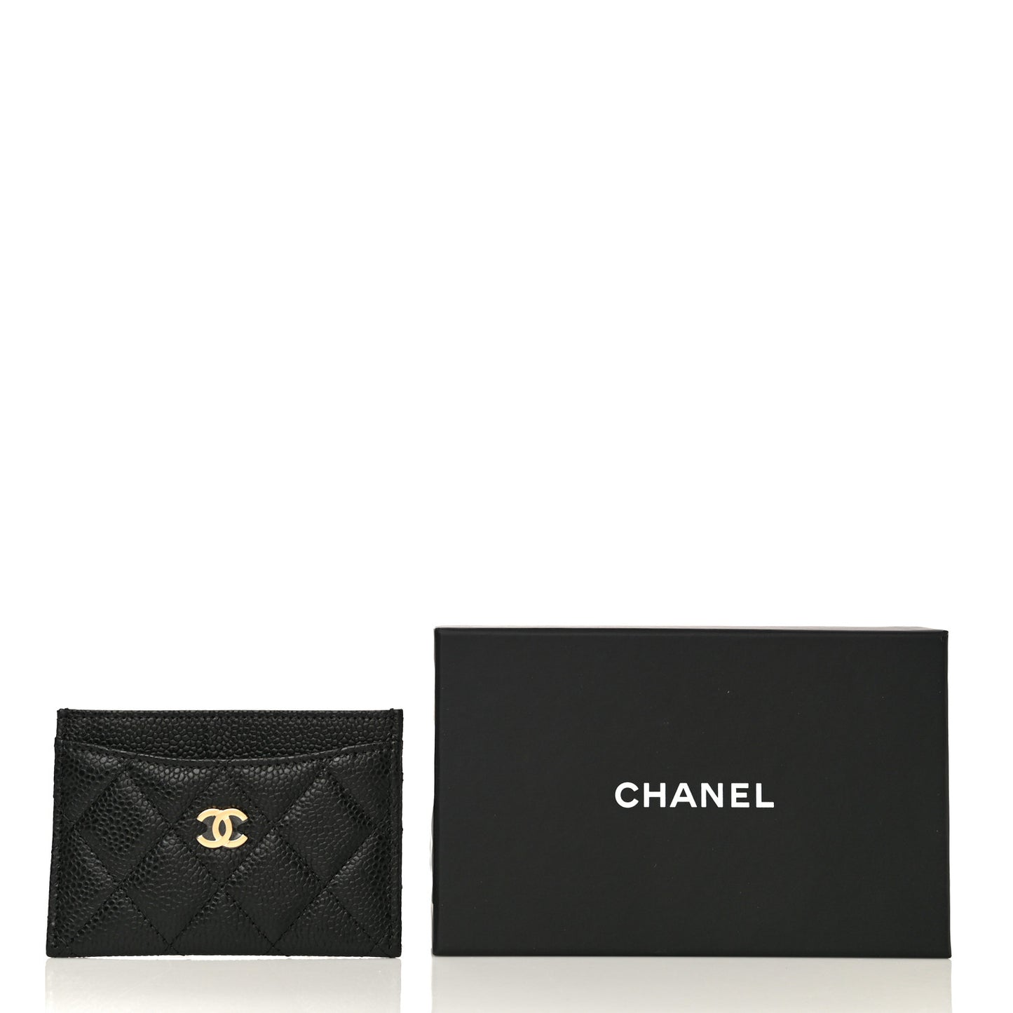 Caviar Quilted Card Holder Black