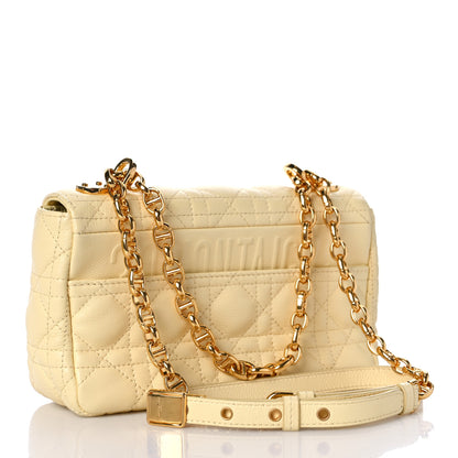 Christian Dior Calfskin Cannage Small Caro Bag Pale Yellow 4 of 11