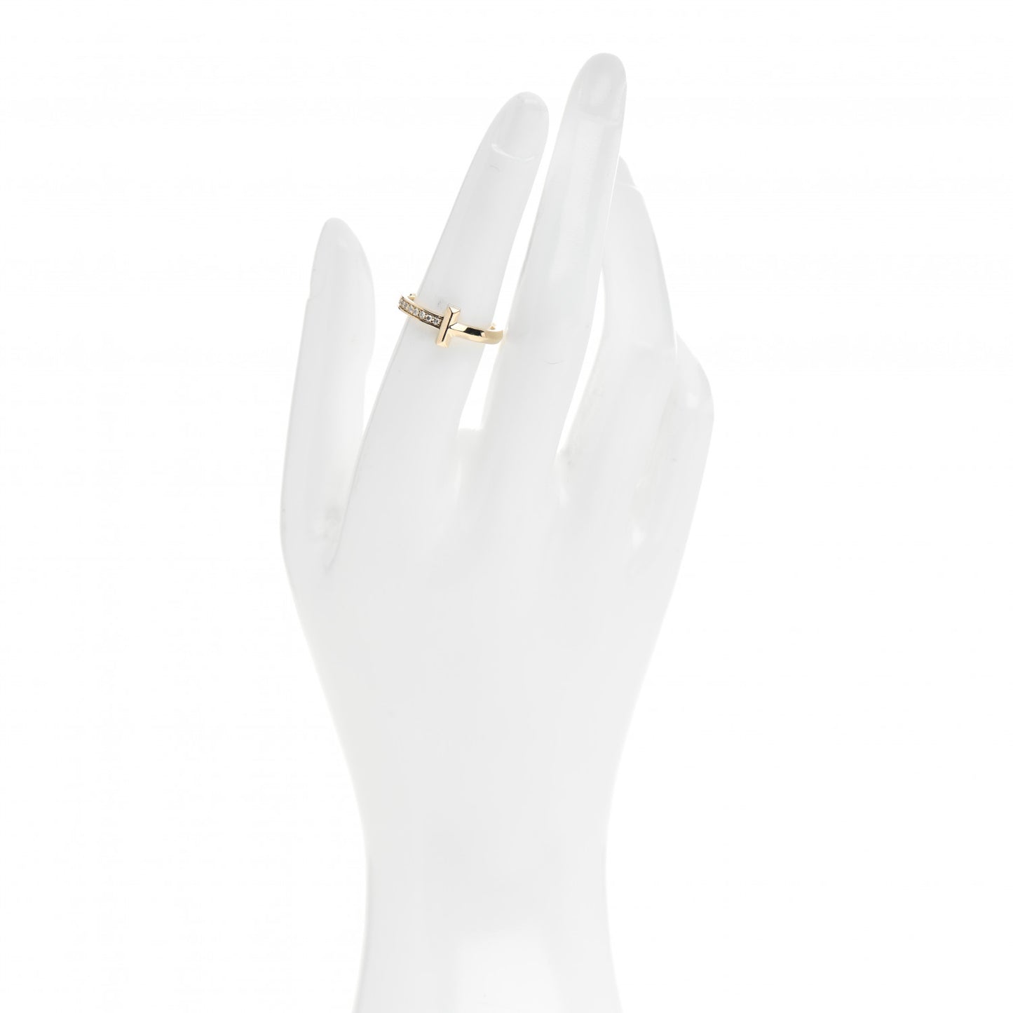 18K Yellow Gold Diamond T T1 Ring 50 5.5