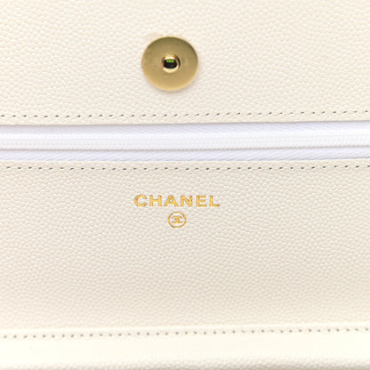 Chanel Caviar Quilted Wallet On Chain WOC White 6 of 12