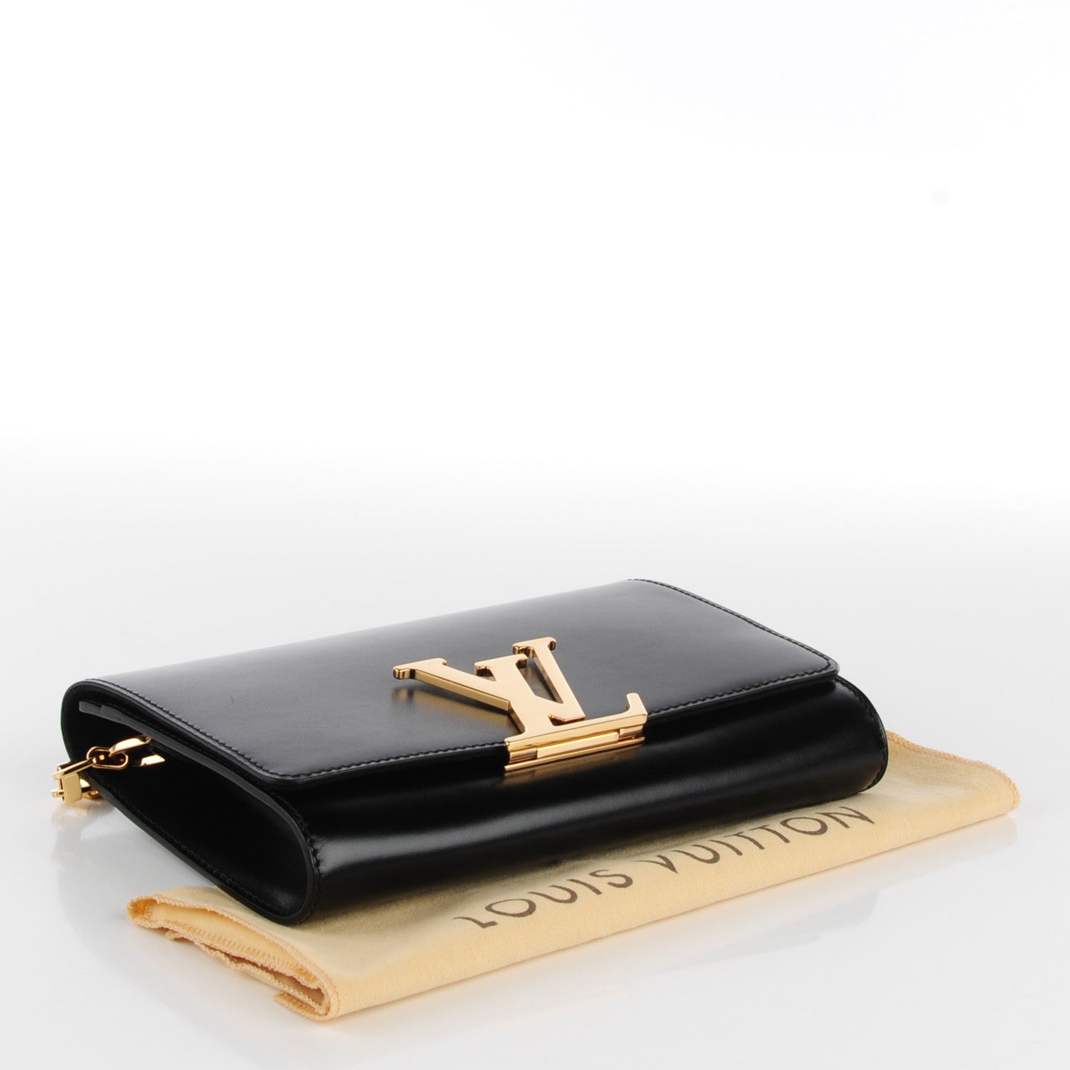 Louis Vuitton Calfskin Chain Louise GM Black 4 of 6