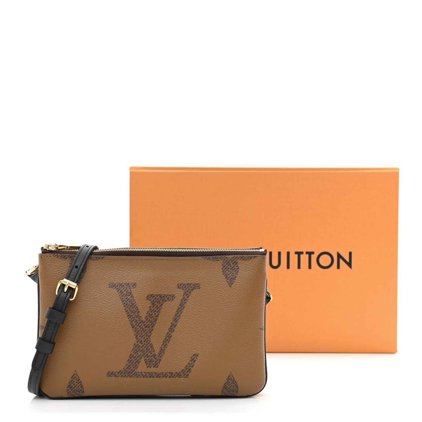 Reverse Monogram Giant Double Zip Pochette