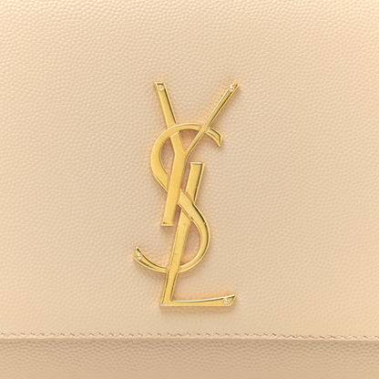 Saint Laurent Grain De Poudre Medium Monogram Kate Satchel Nude Powder 12 of 13