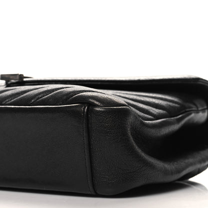 Saint Laurent Sheepskin Matelasse Chevron Monogram Medium College Bag Black 10 of 10