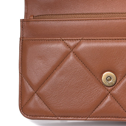 Chanel Lambskin Quilted Chanel 19 Wallet On Chain WOC Brown 5 of 6